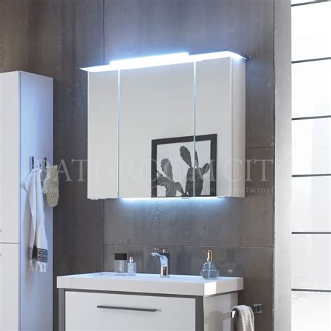 Standard lighting is not suitable for bathrooms; Buy Solitaire 9025 Bathroom Mirror Cabinet Incl Led Lights ...