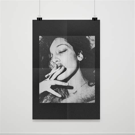 Bella Hadid Smoking Girl Weed Black White Model Poster
