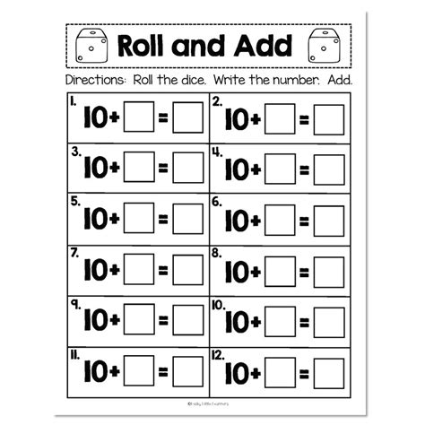 1st Grade Math Notebook Numbers And Operations Roll And Add Lucky