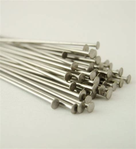 50 Economical Flat Head Pins Stainless Steel 21 Gauge Or 24 Etsy