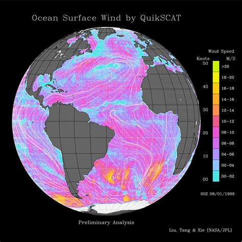 Space Images Atlantic Ocean Surface Winds From Quikscat