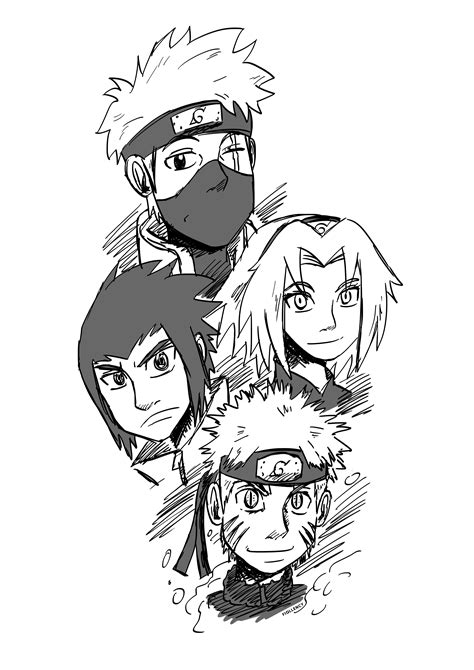 Naruto Team 7 Tribute Sketch By Fiqllency On Deviantart