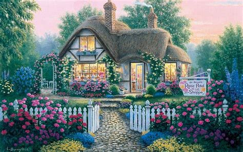Flower Hill Cottage Wallpapers Wallpaper Cave