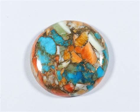 Round Oyster Copper Turquoise Cabochon Top Rare Natural Etsy