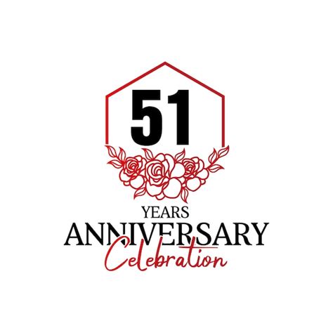 Premium Vector 51 Years Anniversary Logo Luxurious Anniversary