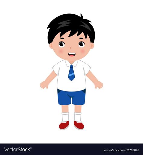 Cartoon Happy School Boy In Uniform Vector Image On Vectorstock Artofit