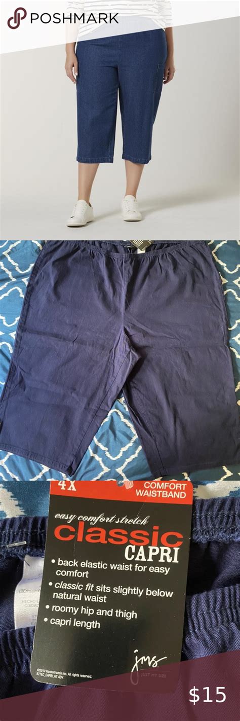 🍍3 For 30🍍jms Classic Capri Just My Size Pants For Women Capri