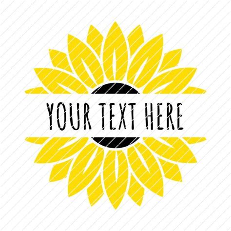 A Yellow Sunflower With The Text Your Text Here On Its Center Circle