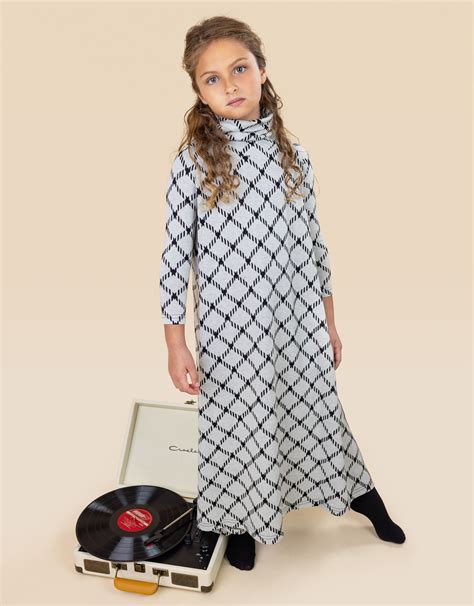 Girls Windowpane Check Maxi Dress Shabbos Robe With Bonus Vest