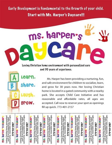Daycare Flyer Templates Free Free Design Template