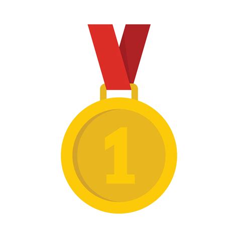 Gold Medal Icon Flat Style 14525977 Vector Art At Vecteezy