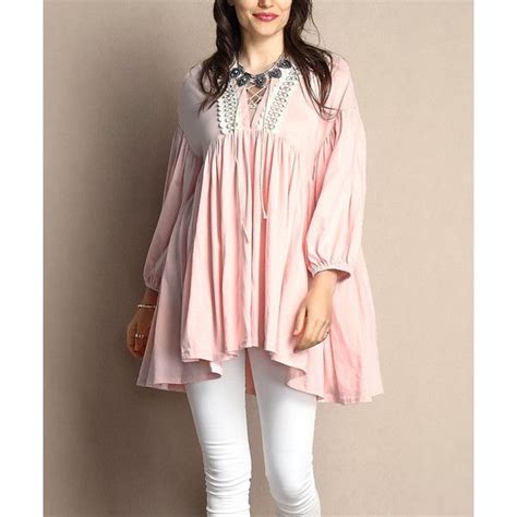 Reborn Collection Light Pink Lace Panel Peasant Tunic Tunic Designs