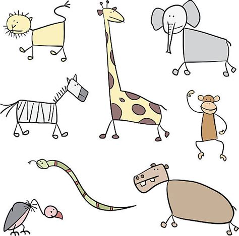 960 Drawing Of The Stick Figure Animals Illustrations Royalty Free