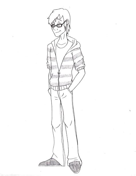 Full Body Person Sketch Sketch Coloring Page
