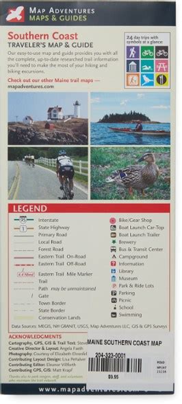 Map Adventures Maine Southern Coast Waterproof Trail Map And Guide Rei