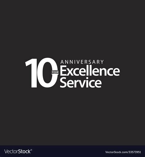10 Year Anniversary Excellence Service Template Vector Image