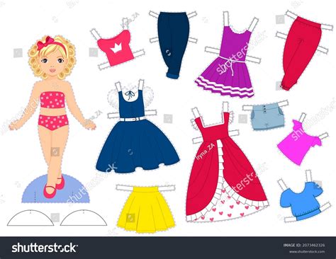 Paper Doll Clothes Set Cute Girl Stock Illustration 2073462326