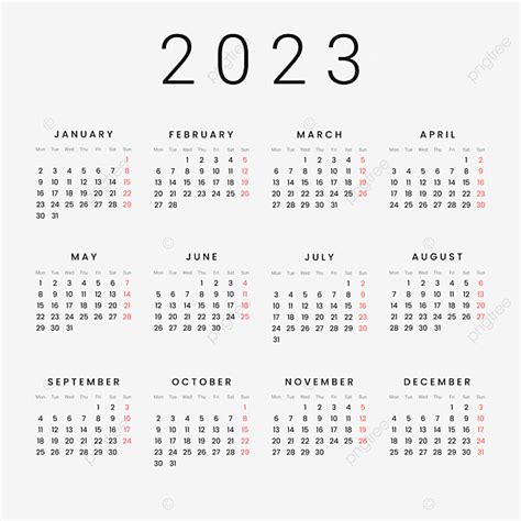 Calendário 2023 Em Estilo Minimalista E Simples Png Calendário 2023 2023 Calendário 2023