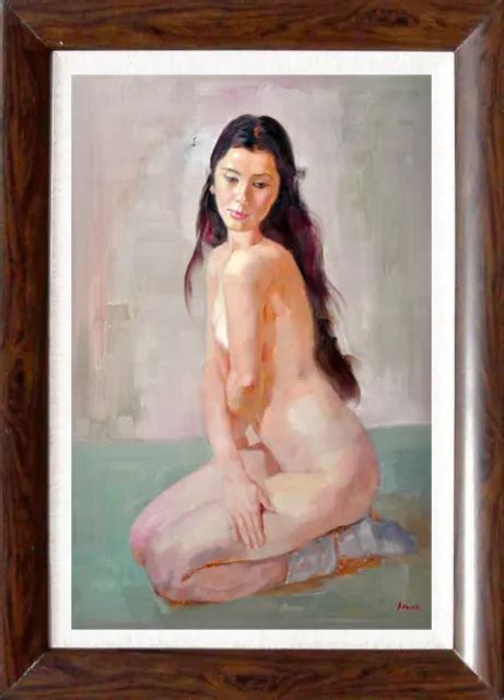 ORIGINAL NUDE PAINTINGS Hand Painted Nude Lady By Hank 24 X36 199 80