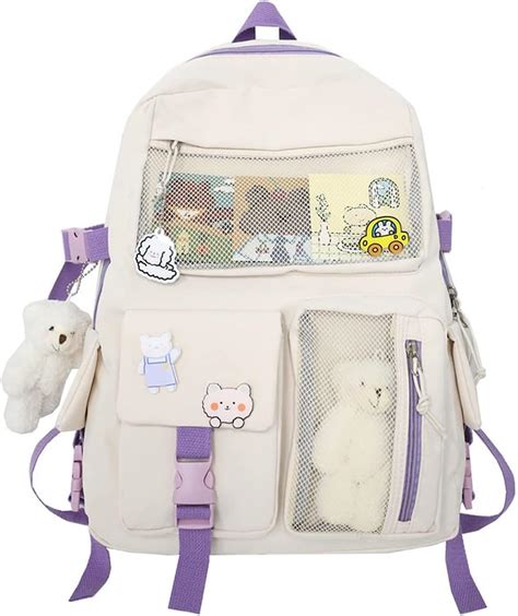 buy kawaii backpack with kawaii pin and cute accessories backpack cute aesthetic backpack for
