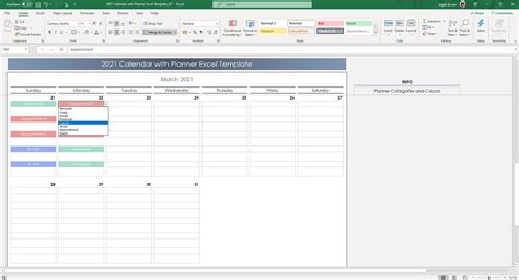 2023 Calendar With Planner Excel Template Excel Planner Etsy Uk