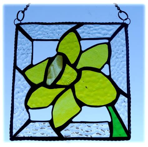Daffodil Stained Glass Framed Suncatcher Spring Folksy