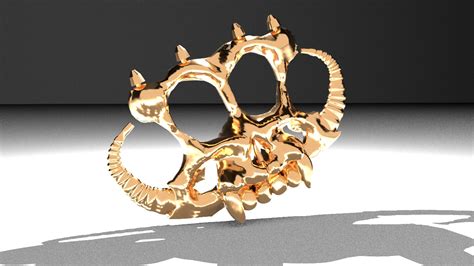 Free Stl File Spiked Skull Brass Knuckles・3d Print Design To Download・cults