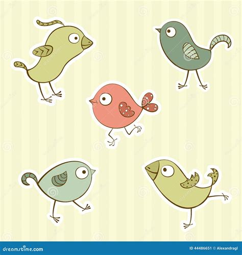 Funny Cartoon Birds Stock Vector Illustration Of Bird 44486651