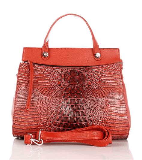 The flap is a chenille tapestry of red, gold and black and embellished with the black tassel. Mock Croc Front Orange Handbag - Ladies Birthday Gift ...