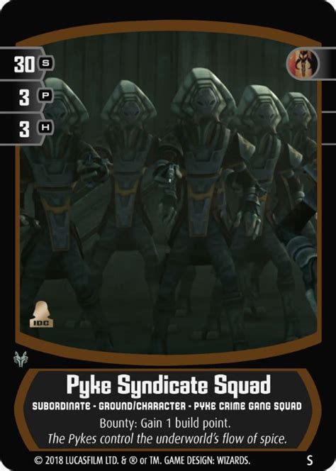Pyke Syndicate Squad Card Star Wars Trading Card Game
