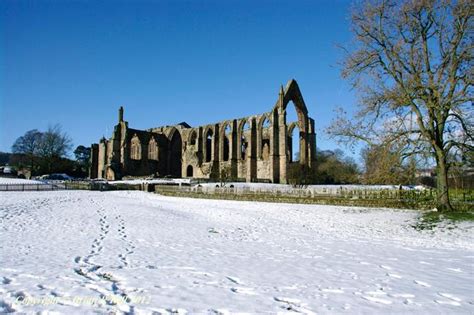 Yorkshire Abbey Bolton Abbey In The Snow