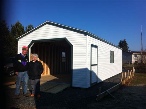 14 X 34 Vinyl Sided Portable Garage Delivered Fully Assembled And