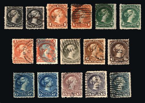 Rare Stamps Canada 21 30 1868 76 Large Queen Heads Nice Used Lot 16