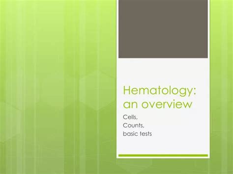 Ppt Hematology An Overview Powerpoint Presentation Free Download