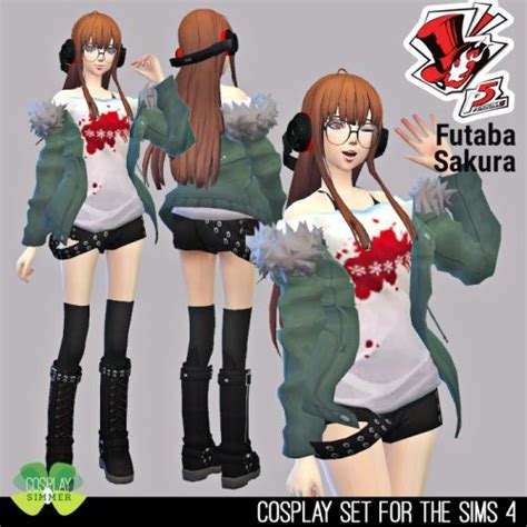 Persona 5 Futaba Sakura Cosplay Set For The Sims 4 By Cosplay Simmer