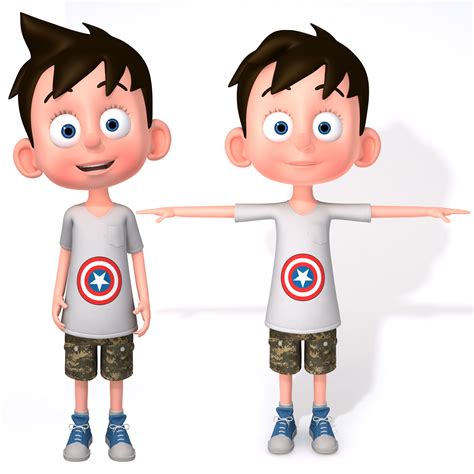 Son Rigged 3d Cartoon Boy Rigged Cgtrader