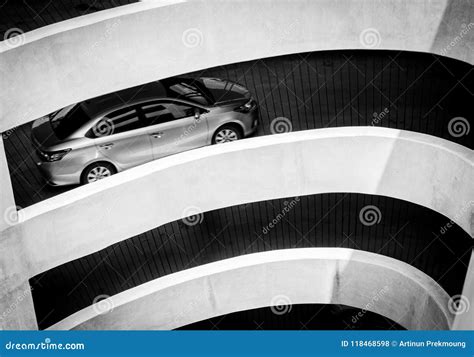 The Architecture Of The Spiral Curve And Slope Way To Go To Parking Lot