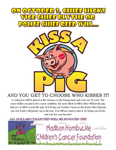 Kiss A Pig Fundraiser Flyer The Cherokee One Feather