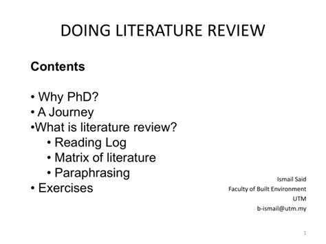 doing literature review