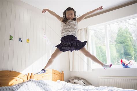 Girl Jumping On The Bed Picture And Hd Photos Free Download On Lovepik