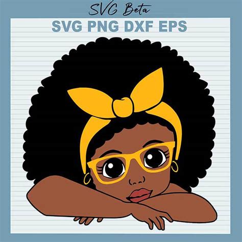 Peekaboo Afro Girl SVG Black Girl With Glasses SVG Bandana Black Girl SVG Babe Afro Baby
