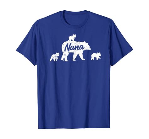 Vintage Nana Grandma Bear With 3 Cub Mothers Day T Shirt 2
