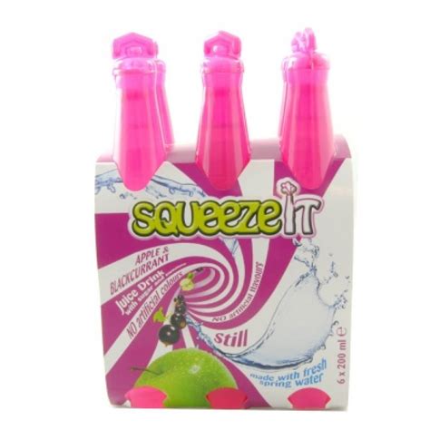 Squeeze It Apple And Blackcurrant Juice Drink 200ml X 6 Approved Food
