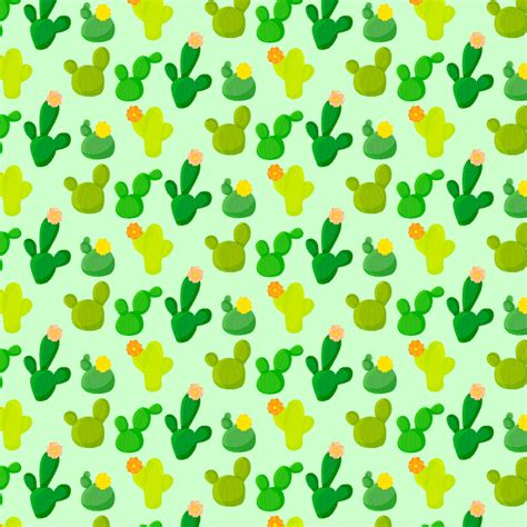 Vector Colorful Seamless Cacti Pattern 230201 Vector Art At Vecteezy
