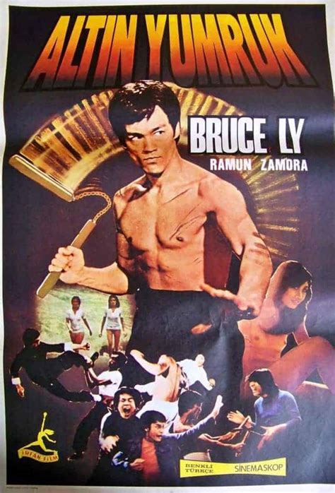 Original First Turkish Issue Poster For Bruce Lee And The Golden Chaku Eastern Heroes