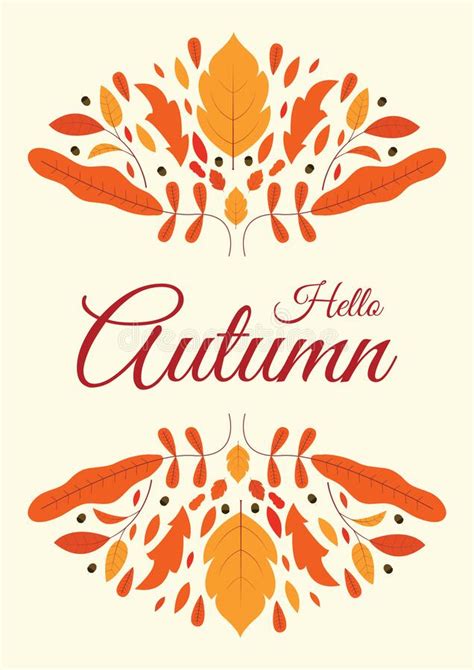 Hello Autumn Invitation Greeting Card Autumn Fall Leaves Beautiful