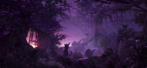 Forest At Night Wallpaper Digital Art Artwork Jungle Landscape Hd