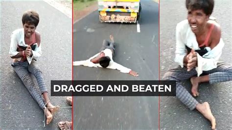 Viral Video Viral Video Man Tied To Pickup Van And Dragged In Neemuch