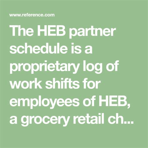 What Is The Heb Partner Schedule Con Imágenes
