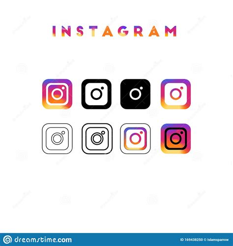 Set Of Instagram Vector Logos Editorial Image Illustration Of Pattern